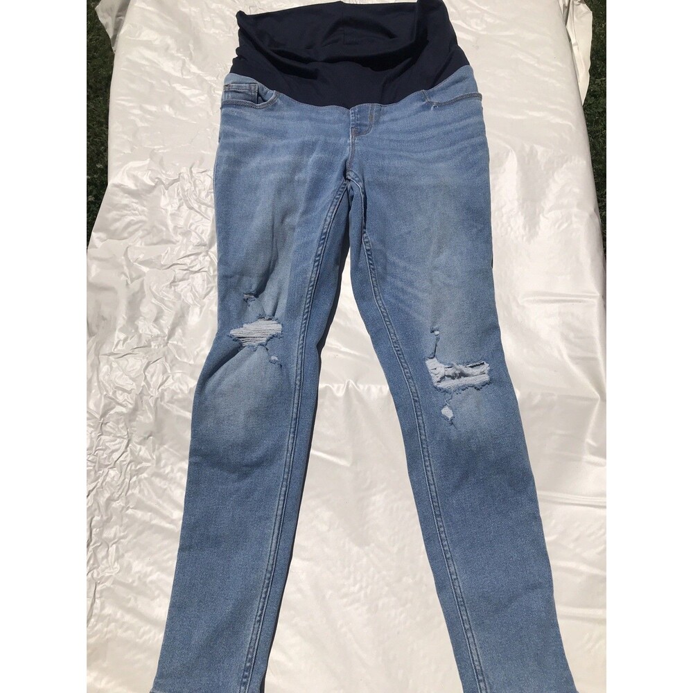 Old Navy Maternity Skinny Jeans Blue Distressed Size 6